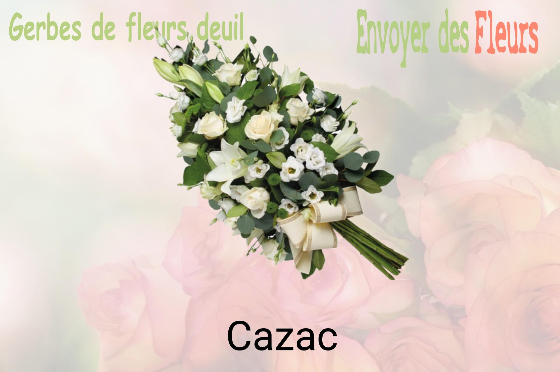 Gerbe de fleurs de deuil livrée à Cazac